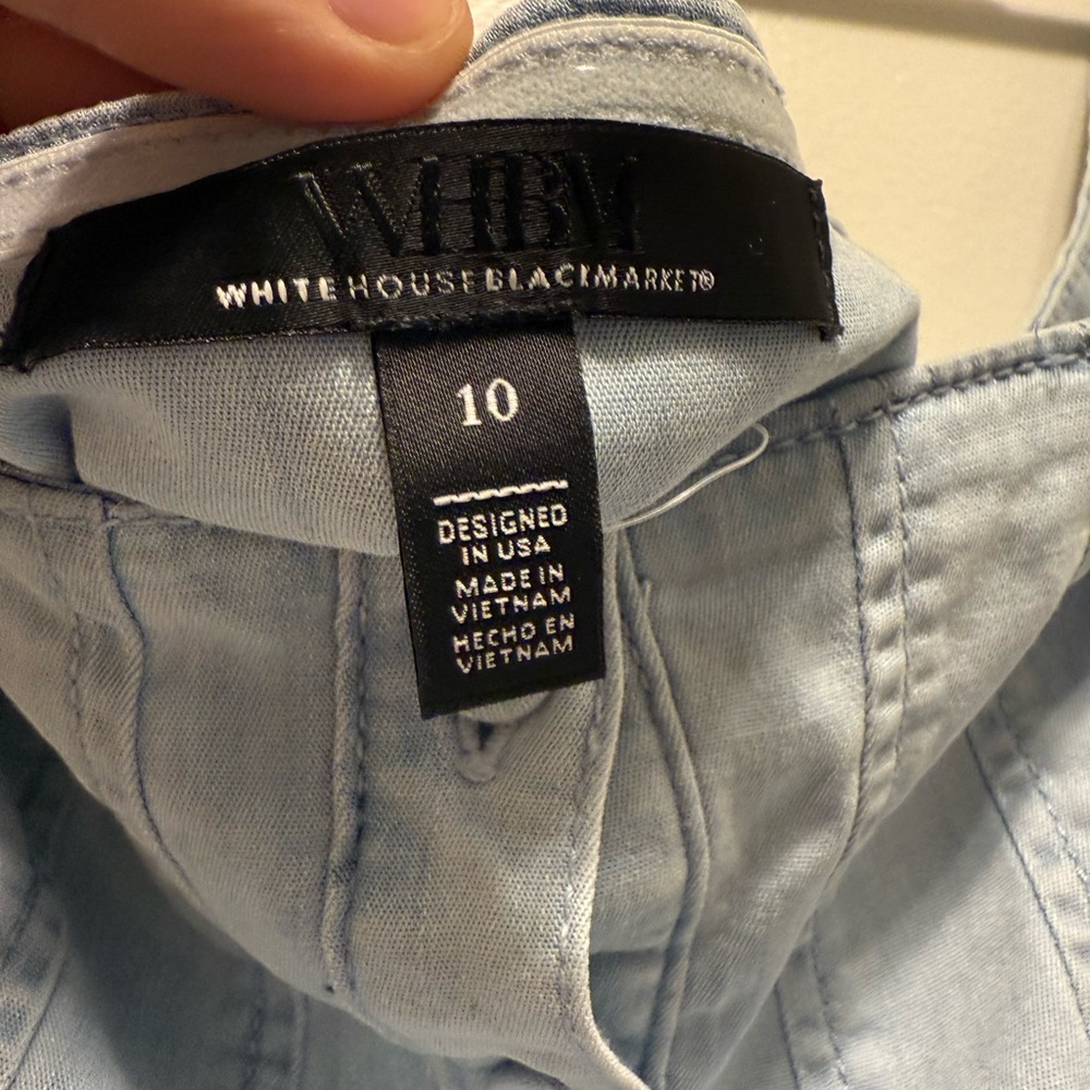 White House Black Market Jean Peplum Top - Picture 5 of 6